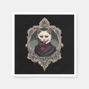 Halloween Cat, Vampire Cat Napkin