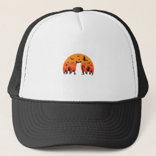Halloween Cat Want Brains Right Meow Design Trucker Hat