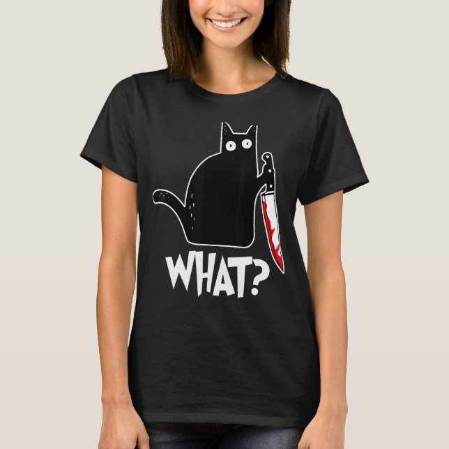 Halloween Cat what T-Shirt (Front)