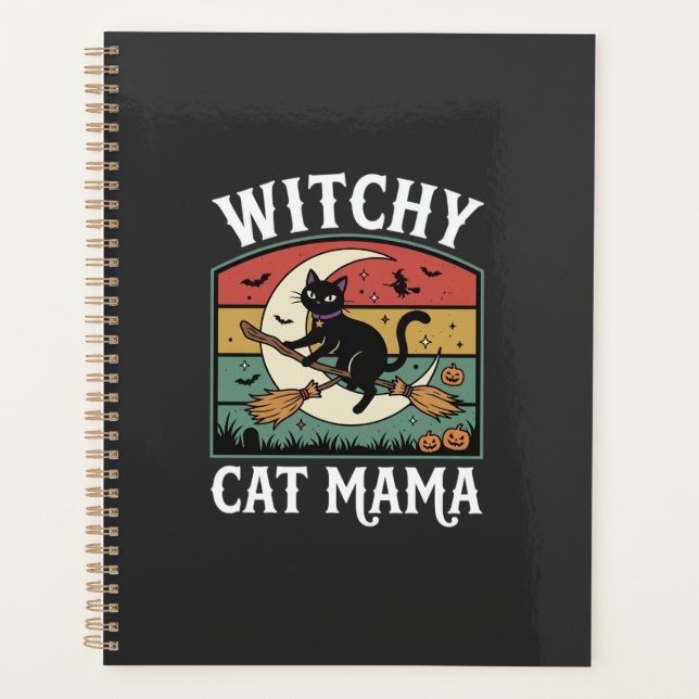 Halloween Cat Witch Mama Planner (Front)