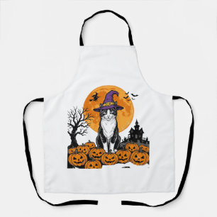 Halloween Cat Witch Pumpkin Vintage Spooky_1 Apron