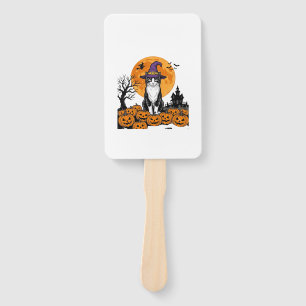Halloween Cat Witch Pumpkin Vintage Spooky_1 Hand Fan