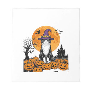 Halloween Cat Witch Pumpkin Vintage Spooky_1 Notepad