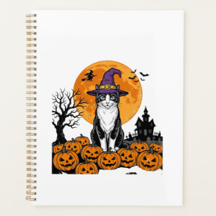 Halloween Cat Witch Pumpkin Vintage Spooky_1 Planner