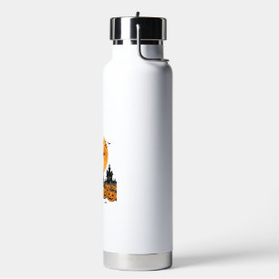 Halloween Cat Witch Pumpkin Vintage Spooky_1 Water Bottle