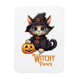 Halloween Cat Witchy Paws Magnet