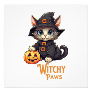 Halloween Cat Witchy Paws Photo Print
