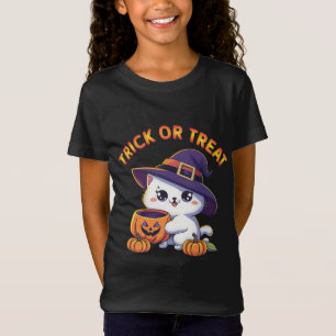 Halloween cat with Jack O' Lantern Pumpkin T-Shirt