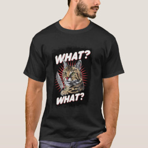 Halloween Cat With Knife Hilarious Animal Cat T-Shirt