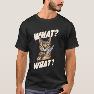 Halloween Cat With Knife Hilarious Animal Cat T-Shirt