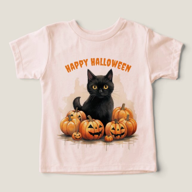 Halloween Cat With Pumpkins  (Design Front)