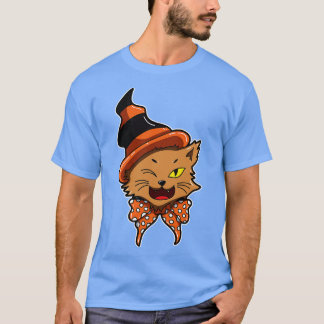 Halloween Cat With Witches Hat T-Shirt