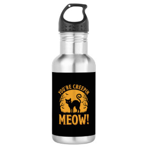 Halloween Cat You're Creepin Meow 532 Ml Water Bottle