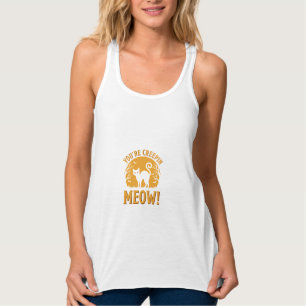 Halloween Cat You're Creepin Meow Singlet