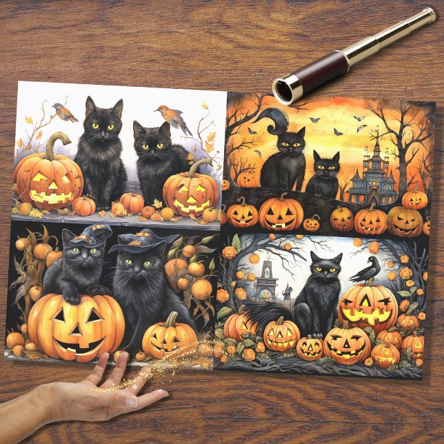 Halloween Cats Collage 1 Decoupage Paper (Creator Uploaded)