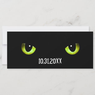 Halloween Cat's Eyes Green Invitation