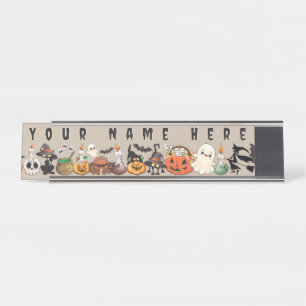Halloween Cats Funny Party Desk Name Plate