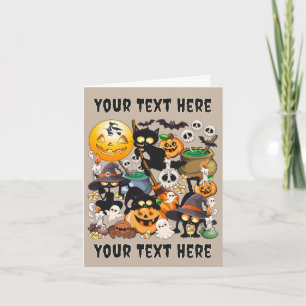 Halloween Cats Funny Party Holiday Card