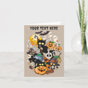 Halloween Cats Funny Party Holiday Card