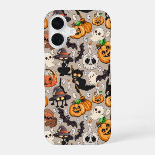 Halloween Cats Funny Party iPhone 16 Case