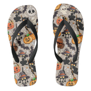 Halloween Cats Funny Party Jandals