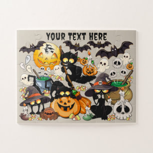 Halloween Cats Funny Party Jigsaw Puzzle