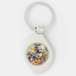 Halloween Cats Funny Party Key Ring