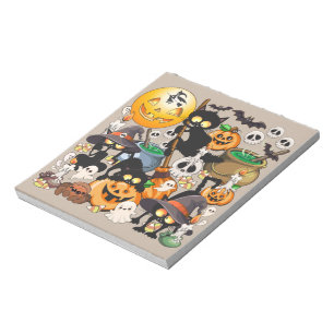 Halloween Cats Funny Party Notepad