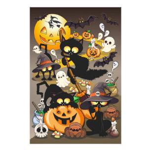 Halloween Cats Funny Party Photo Print