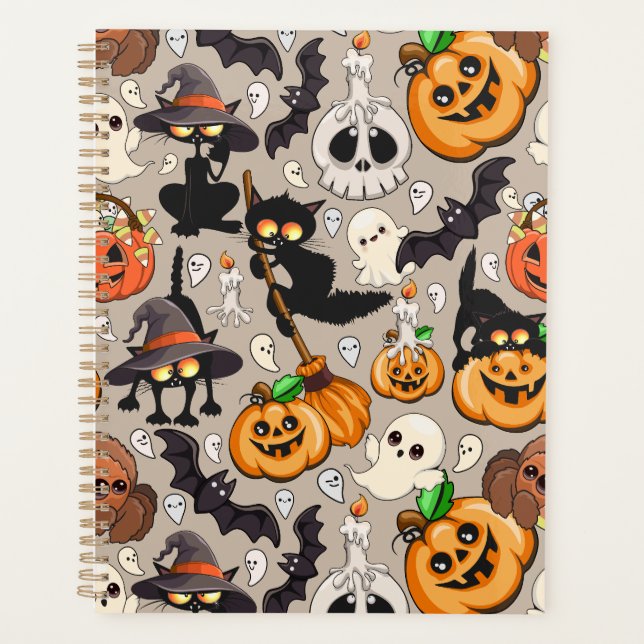 Halloween Cats Funny Party Planner (Front)