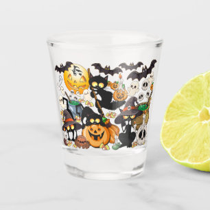 Halloween Cats Funny Party Shot Glass