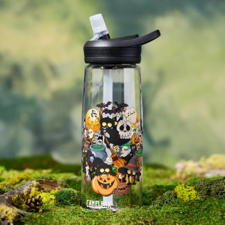 Halloween Cats Funny Party Water Bottle
