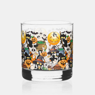 Halloween Cats Funny Party Whiskey Glass