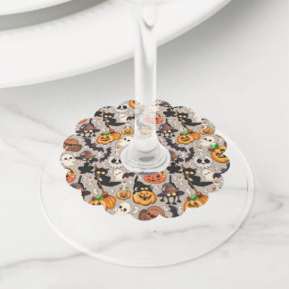 Halloween Cats Funny Party Wine Glass Tag