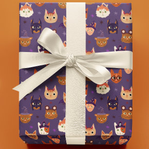 Halloween Cats in Costume Wrapping Paper