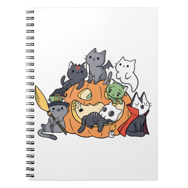 Halloween Cats Kittens Notebook (Front)