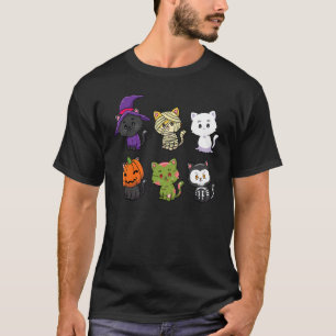 Halloween Cats Lover Gift Horror Cat Costume Spook T-Shirt