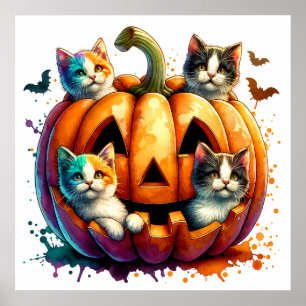 Halloween Cats Poster