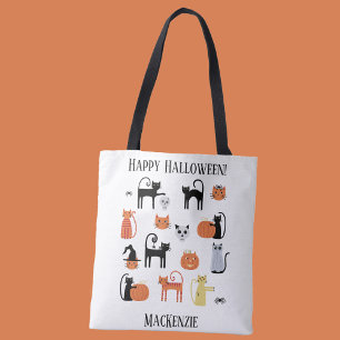 Halloween Cats Spooky Personalised Tote Bag