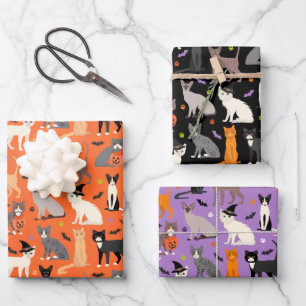 Halloween Cats Wrapping Paper Sheets