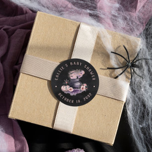 Halloween Cauldron Baby Shower Favour Classic Round Sticker