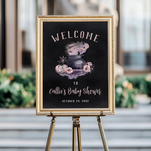 Halloween Cauldron Baby Shower Welcome Sign (Creator Uploaded)