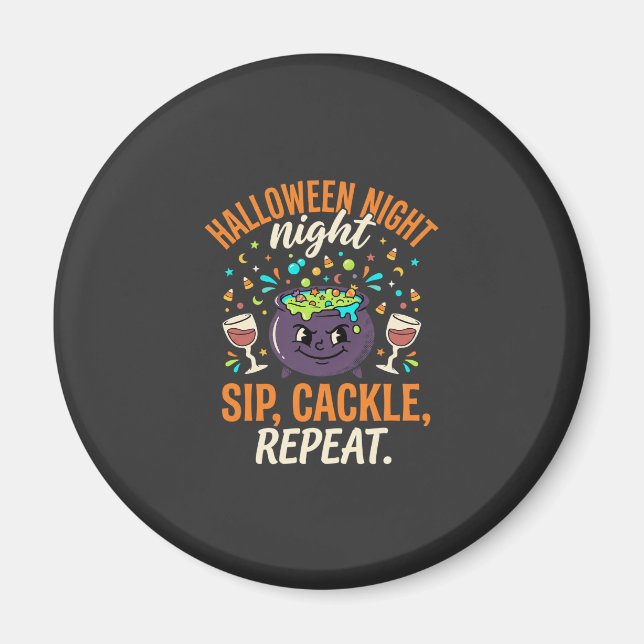 Halloween Cauldron Party Cheers Magnet (Front)