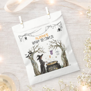 Halloween Cauldron Spooky Black Witch Baby Shower  Favour Bags