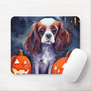 Halloween Cavalier King Charles Spaniel Pumpkins Mouse Pad