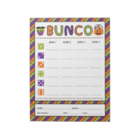 Halloween Celebration Bunco Game Score Card
