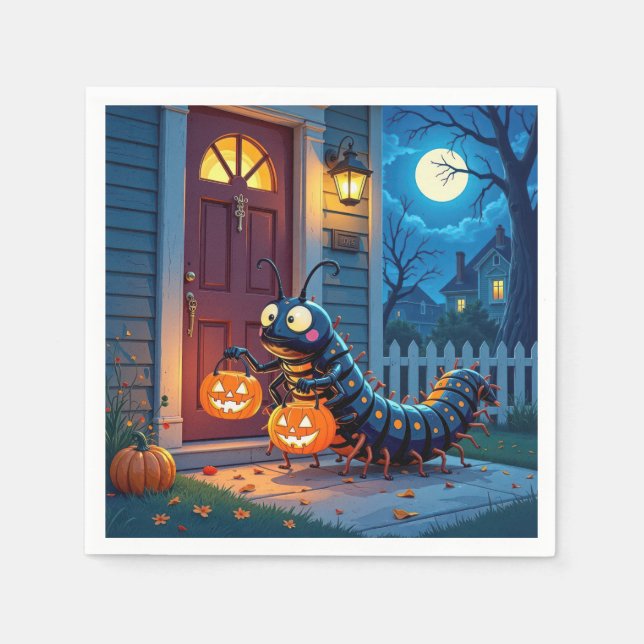 Halloween Centipede Trick or Treating Napkin (Front)