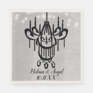 Halloween Chandelier and Lights Greystone Wedding Napkin