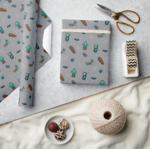 Halloween Character Pattern Gift Wrap 🦇🕸️