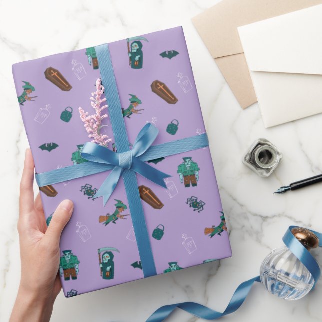 Halloween Character Pattern Gift Wrap 🦇🕸️ (Gifting)
